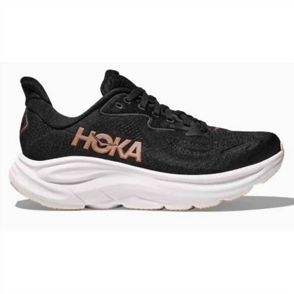 HOKA Shoes - NEW HOKA women's clifton 10 running shoes in black/rose gold